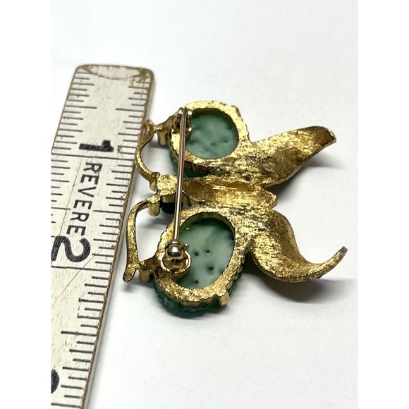 Vintage Peking Glass Butterfly Brooch Pin - Picture 5 of 5